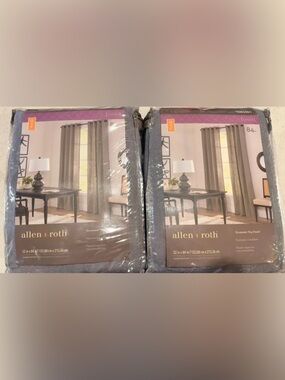 NEW allen + roth Logan Gray Curtains 2 Panels 52x84 Grommet Tops